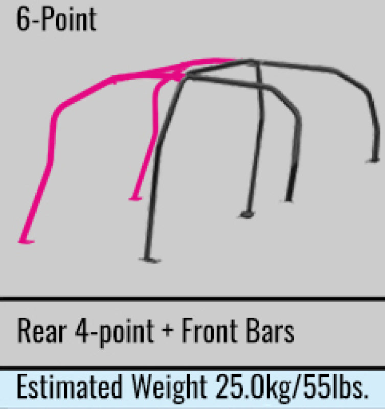 Cusco Safety21 6pt 4 Pssgr BLK Roll Cage Nissan R33 2dr (S/O/No Cancel)