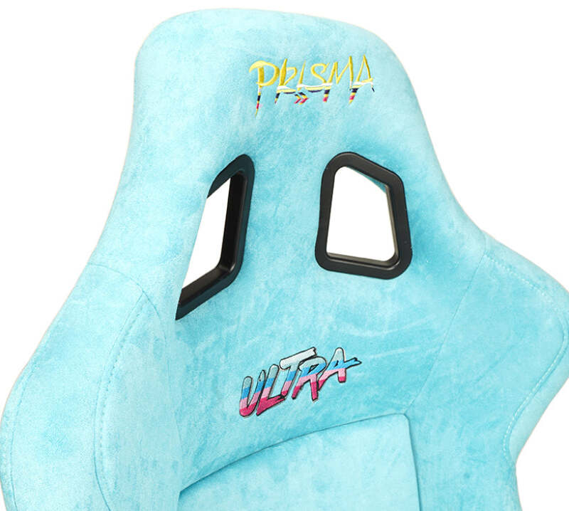 NRG FRP Bucket Seat ULTRA Edition W/ Grey Pearlized Back / Teal Microfiber Material - Large