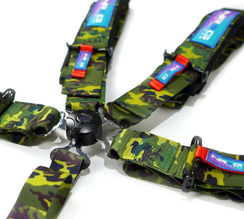 NRG SFI 16.1 5Pt 3 Inch Seat Belt Harness with Pads / Cam Lock - Neon Green