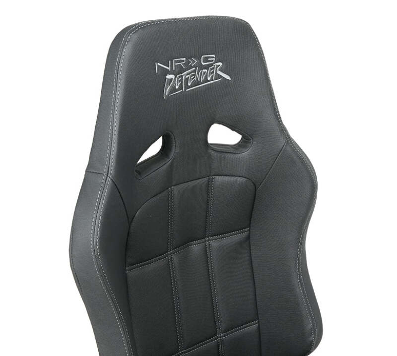 NRG Defender Water Resistant Steel Frame Suspension Seats Black w/ Black Trim & Yellow Embroidery