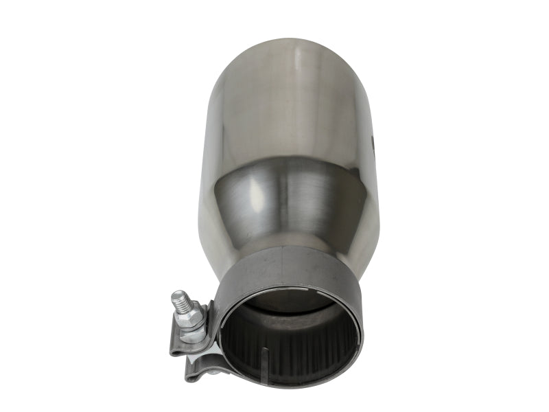 aFe MACH Force-Xp Univ 304 SS Double-Wall Clamp-On Exhaust Tip - Polished - 3in Inlet - 4.5in Outlet