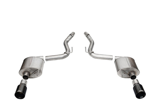 Corsa 24+ Frd MustangGT Touring Axle-Back Ex.Sys 3.0in Dual Rear Exit w/4.5in Blk PVD StraightCutTip