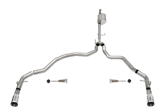 Corsa 2021-2025 Ford F-150 SuperCab/6.5in Bed 5.0L V8 Sport Cat-Back Dual Rear Exit-Polished
