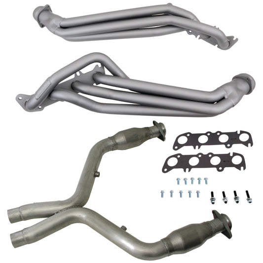 BBK 11-14 Ford Mustang GT 1-3/4 Long Tube Headers w/High Flow Catted X-Pipe (Ti Ceramic)