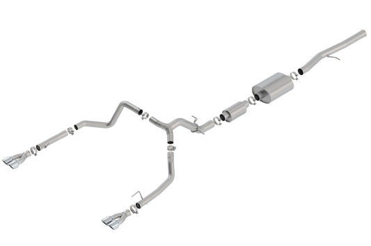 Borla 19 Chevrolet Silverado/GMC Sierra 1500 6.2L SS (S-Type) Catback Exhaust - Square Chrome Tips