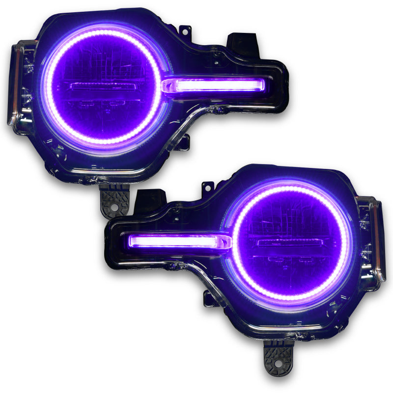 Oracle 21-22 Ford Bronco Headlight Halo Kit w/DRL Bar - Base Headlights -w/RF Controller