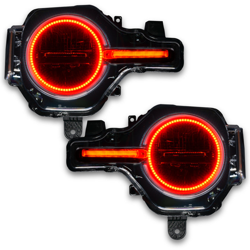 Oracle 21-22 Ford Bronco Headlight Halo Kit w/DRL Bar - Base Headlights -w/No Controller