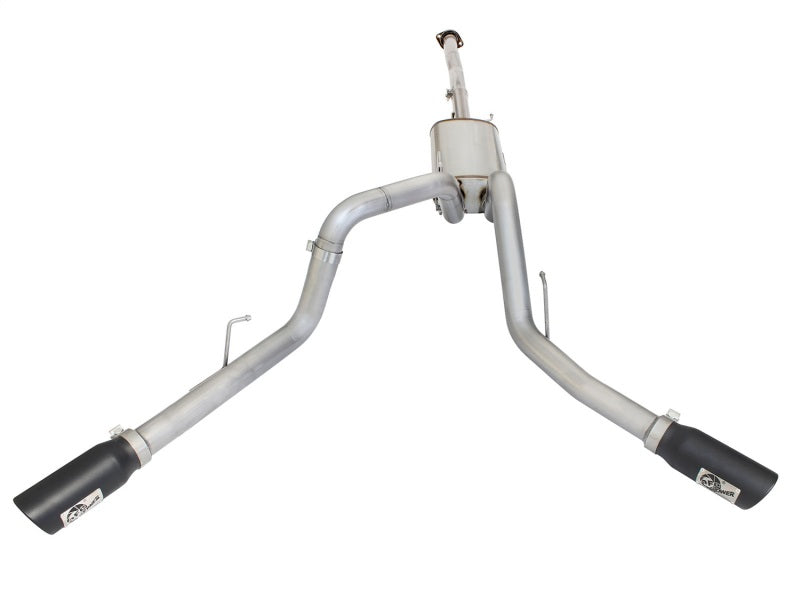 aFe MACHForce XP Exhaust 3in SS Dual Side Exit CB w/ Black Tips 2015 Ford F150 5.0L V8 CC/SB EC/LB