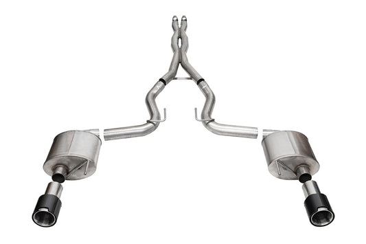 Corsa 2024 Ford Mustang GT Coupe 3in Sport Cat-Back Exhaust - 4.5in Carbon Fiber Tips