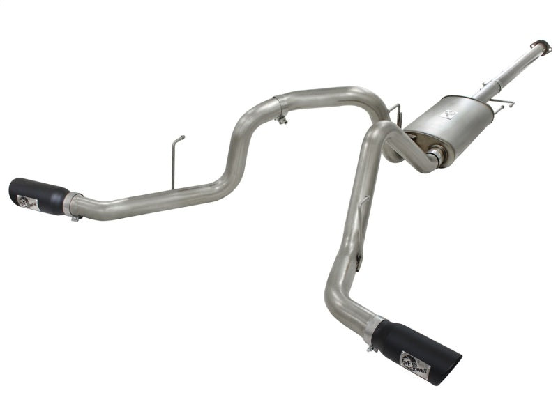 aFe MACHForce XP Exhaust 3in SS Dual Side Exit CB w/ Black Tips 11-14 Ford F150 EcoBoost V6-3.5L TT