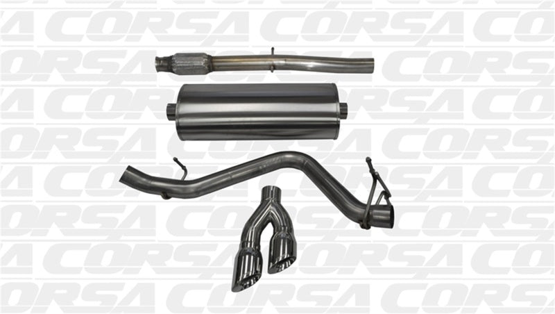 Corsa 14-19 GMC Sierra/Chevy Silv 1500 Crew Cab/Std. Bed 5.3L V8 Polished  Single Side CBExhaust