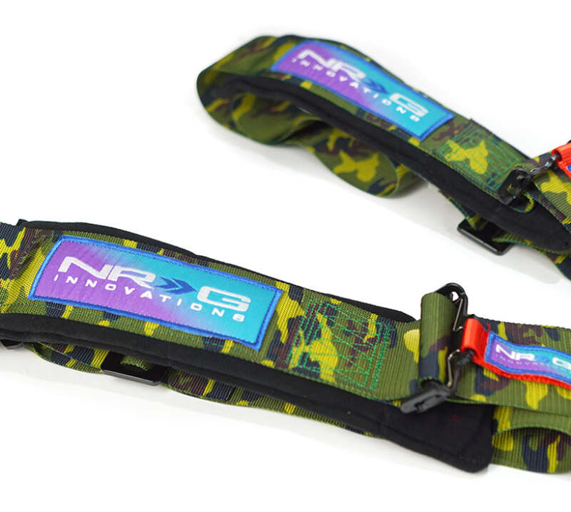 NRG SFI 16.1 5Pt 3 Inch Seat Belt Harness with Pads / Cam Lock - Neon Green