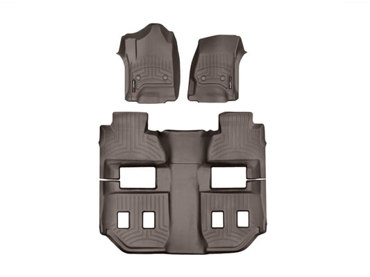 WeatherTech 2011+ Dodge Durango Front and Rear FloorLiners - Cocoa (Fits Vehicle w/No RHS Foot Rest)