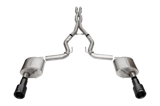 Corsa 2024+ Ford Mustang GT 5.0L V8 Xtreme 4.5 Cat-Back Duel Rear w/ 4.5 In Carbon Fiber Tips