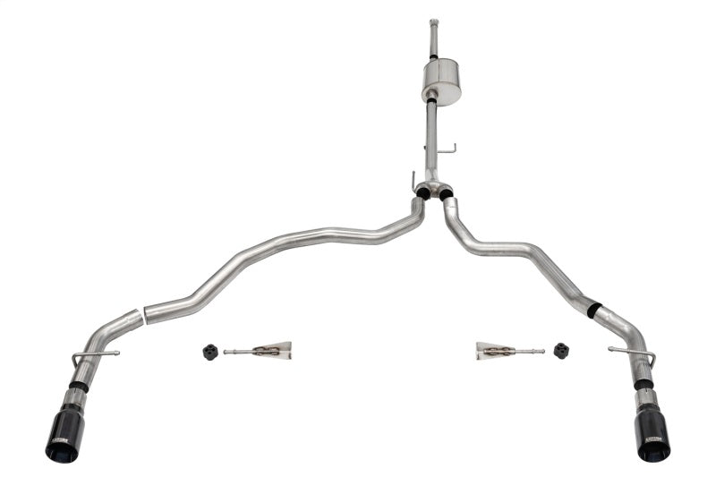 Corsa 2021-2025 Ford F-150 SuperCrew/6.5in Bed 5.0L V8 Sport Cat-Back Dual Rear Exit-Black PVD