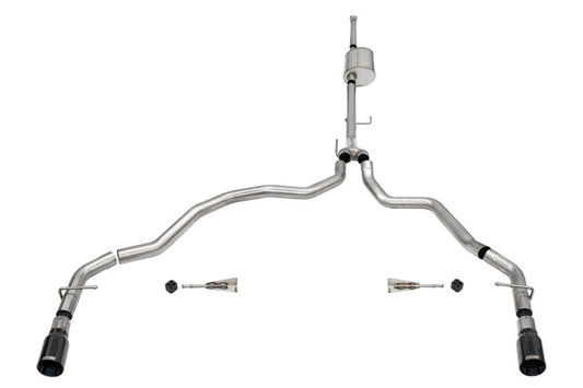 Corsa 2021-2025 Ford F-150 SuperCrew/6.5in Bed 5.0L V8 Sport Cat-Back Dual Rear Exit-Black PVD