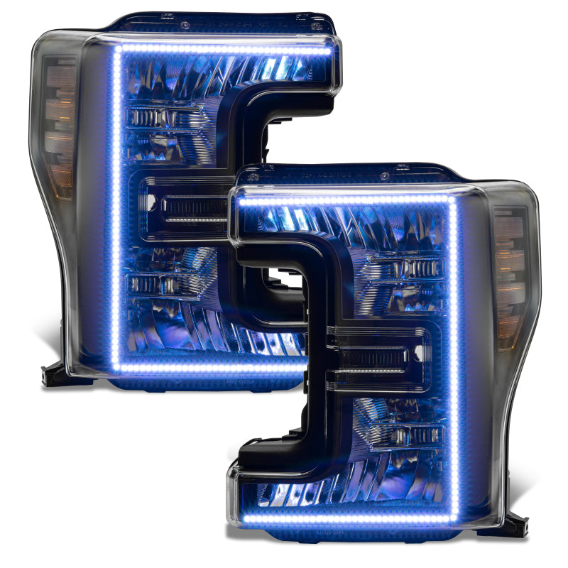 Oracle 17-19 Ford F-250 SD Dynamic Pre-Assembled Headlights - Halogen - Black Edition -