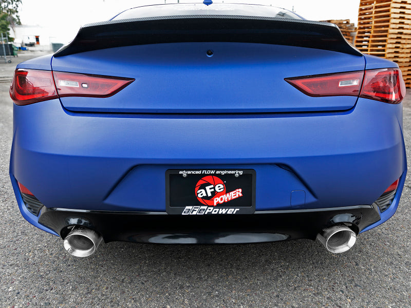 aFe POWER Takeda 2.5in 304 SS Axle-Back Exhaust w/ Polished Tips 17-19 Infiniti Q60 V6-3.0L (tt)