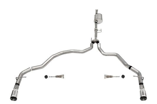 Corsa 2021-2025 Ford F-150 SuperCab/6.5in Bed 3.5L V6 Sport Cat-Back Dual Rear Exit-Polished