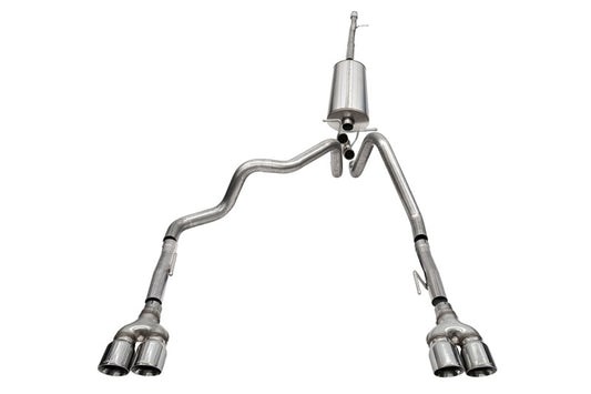 Corsa 2019-2025 GMC Sierra 1500 Cat-Back Dual Rear Exit with Twin 4in Polished Pro-Series Tips