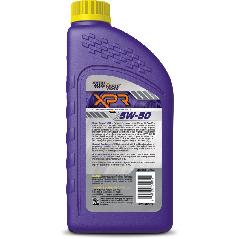 Royal Purple XPR Synthetic Extreme Performance 5W50 Racing Oil - 1 Quart