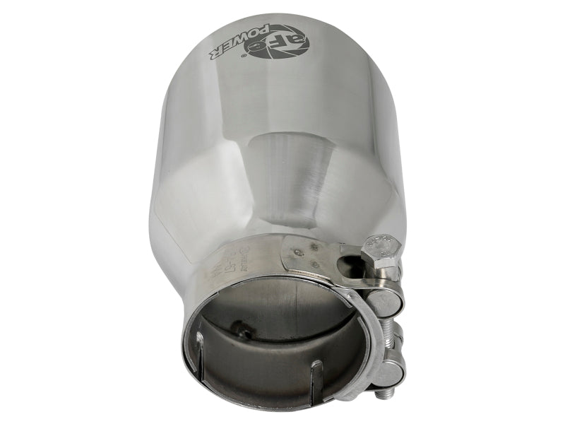 aFe MACH Force-Xp 304 SS Clamp-On Exhaust Tip 2.5in. Inlet / 4in. Outlet / 6in. L - Polished