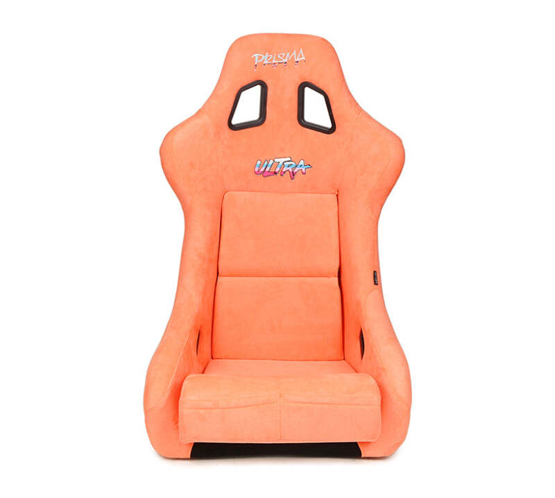 NRG FRP Bucket Seat ULTRA Edition W/ Grey Pearlized Back / Peach Microfiber Material - Large