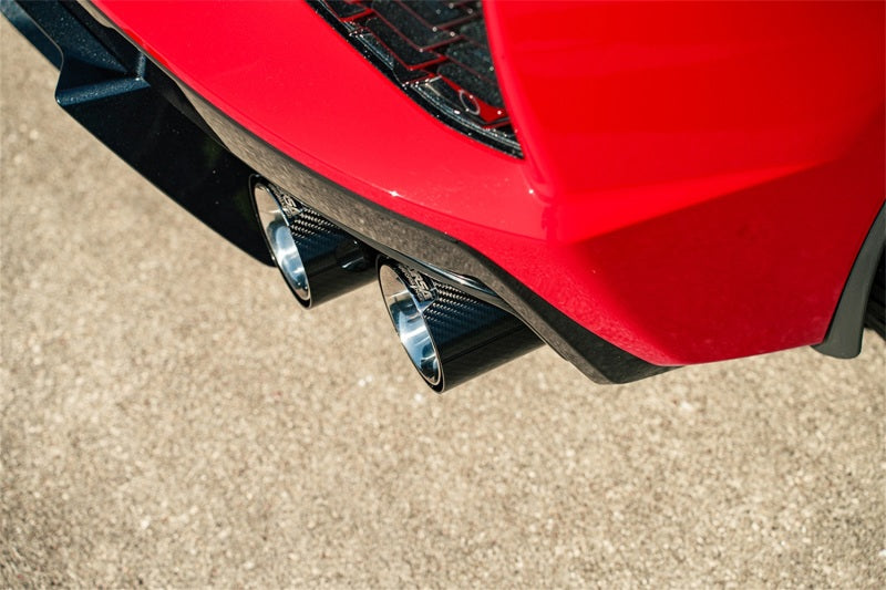 Corsa 2020-2024 Chevrolet Corvette C8 RWD 3in Track Cat-Back Delete Exhaust w/4.5in CF PolishedTips