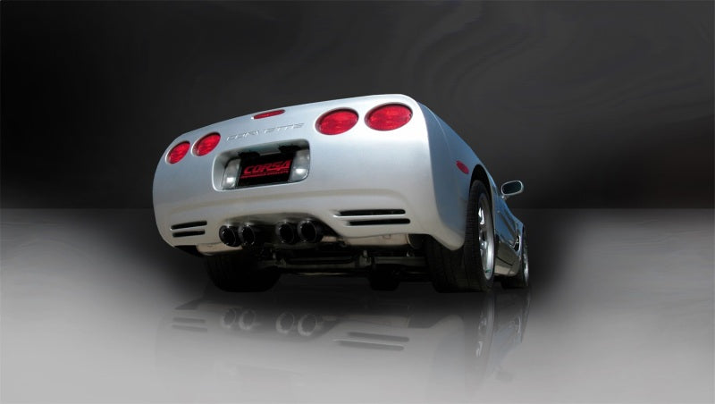 Corsa 97-04 Chevrolet Corvette (C5) 2.5in Sport Cat-Back Exhaust - 4in Black Twin Tips